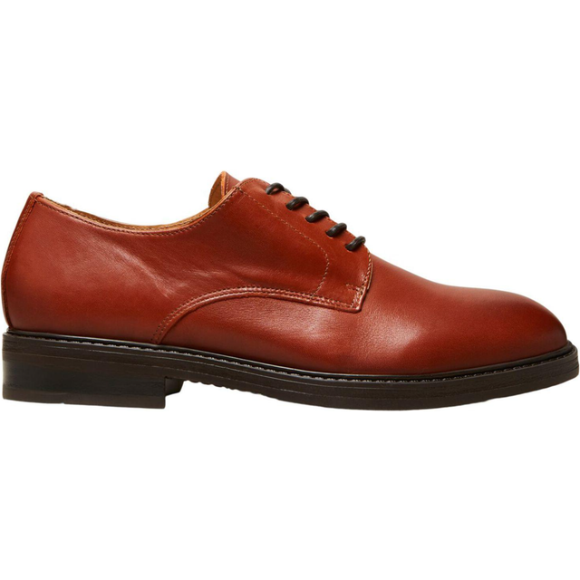 SELECTED HOMME Herr Slhblake läder derby sko B Noos läderskor, svart, 40 EU