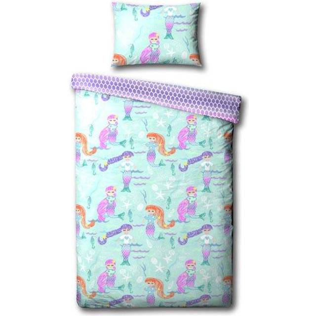 little furn. Mermaid Toddler Multicolour Kids Duvet Cover Set