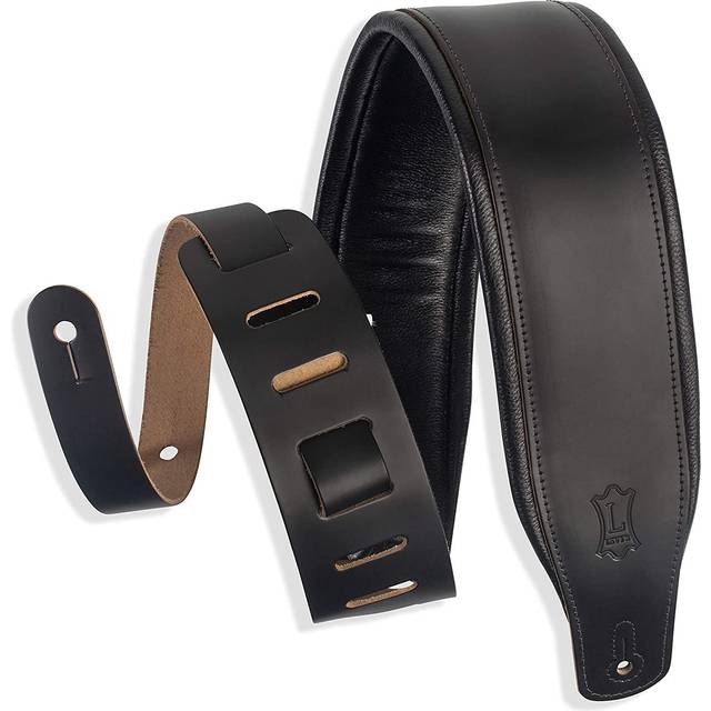 Levys M26PD-BLK 3" Top Grain Leather Strap Black
