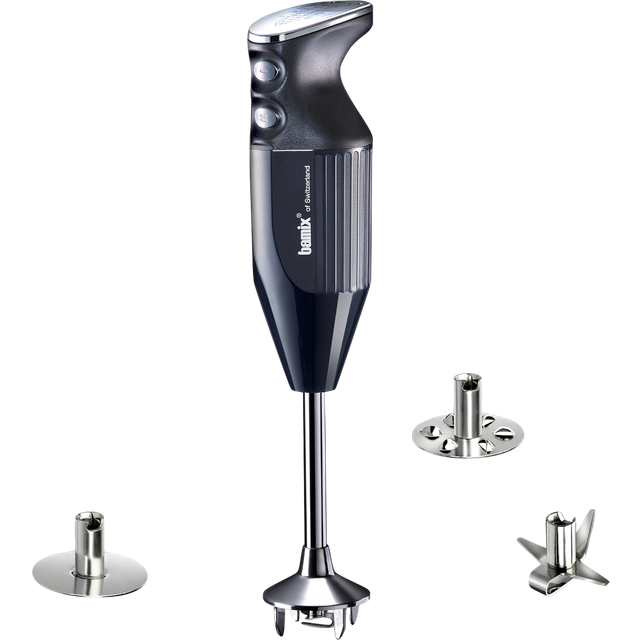 bamix stavmixer set M250 PRIME inkl. multifunktionskniv, Visp, Slagskiva av rostfritt stål, 250 watt, 2 hastigheter, Made in Switzerland, Svart/krom