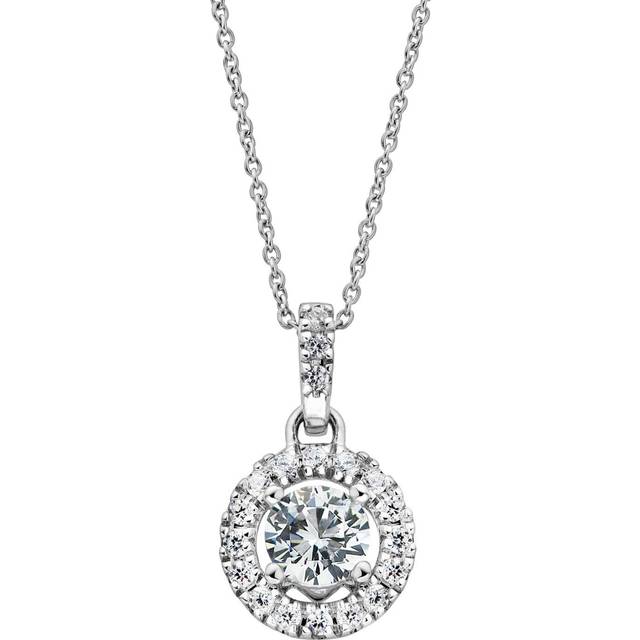 Created Brilliance Ana Created Brilliance 9ct Gold White Gold 0.33ct Lab Grown Diamond Pendant Necklace, White Gold, Women
