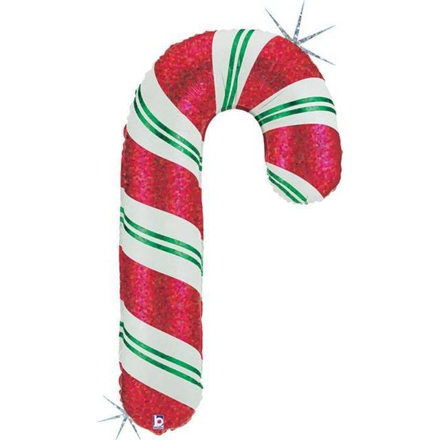 Christmas Candy Cane Holographic Helium Foil Giant Balloon 104cm / 41 in