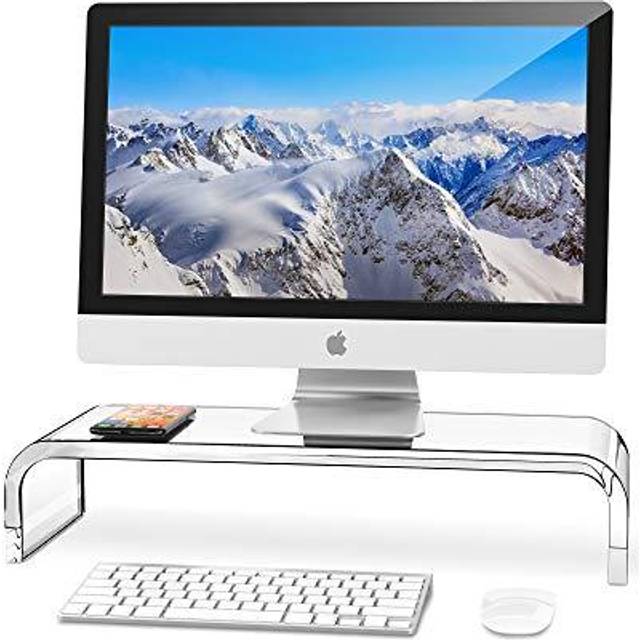 AboveTEK Premium Acrylic Monitor Stand, Custom Size Monitor Riser/Computer Stand for Home Office Business w/Sturdy Platform, PC Desk Stand f
