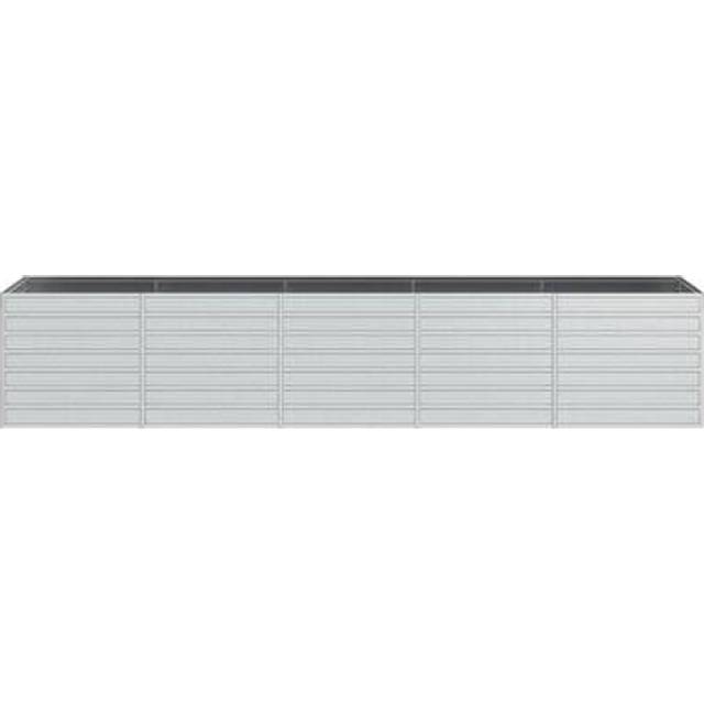 Odlingslåda upphöjd galvaniserat stål 400x80x77 cm silver