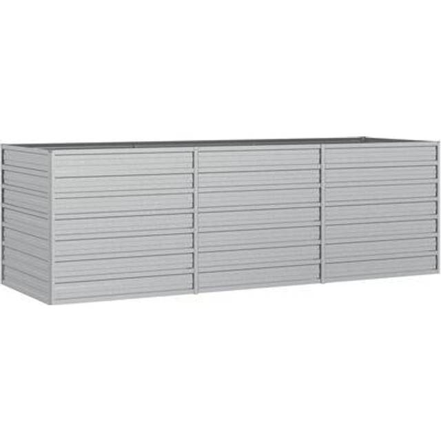 vidaXL Garden Raised Bed 240 cm Galvanized Steel Silver Planter Flower Box