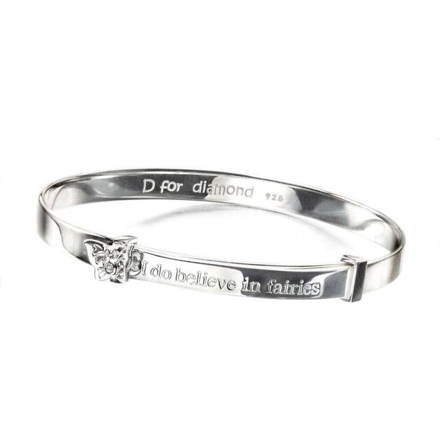 Sterling Silver Believe In Fairies Expandable Bangle B4315