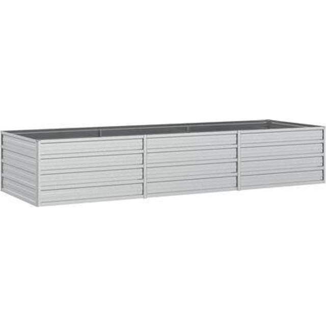 vidaXL Garden Raised Bed 240x80x45 cm Galvanized Steel, Silver