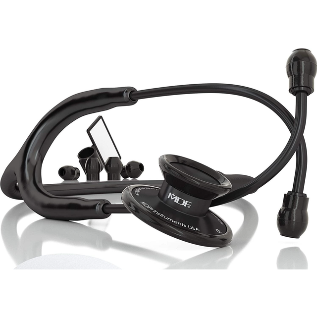 MDFÂ® Acoustica Deluxe Lightweight Dual Head Stethoscope - All Black (MDF747XP-BO)
