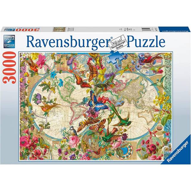 Pussel 3000 bitar - Flora & Fauna World Map
