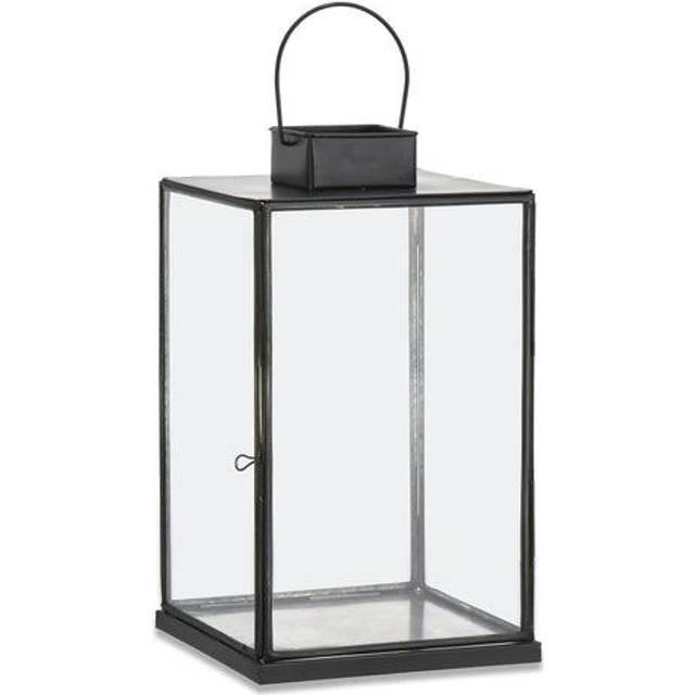 Nkuku Sia Lantern Large black glass outdoor indoor candle holder tranditional elegant minimalistic handmade