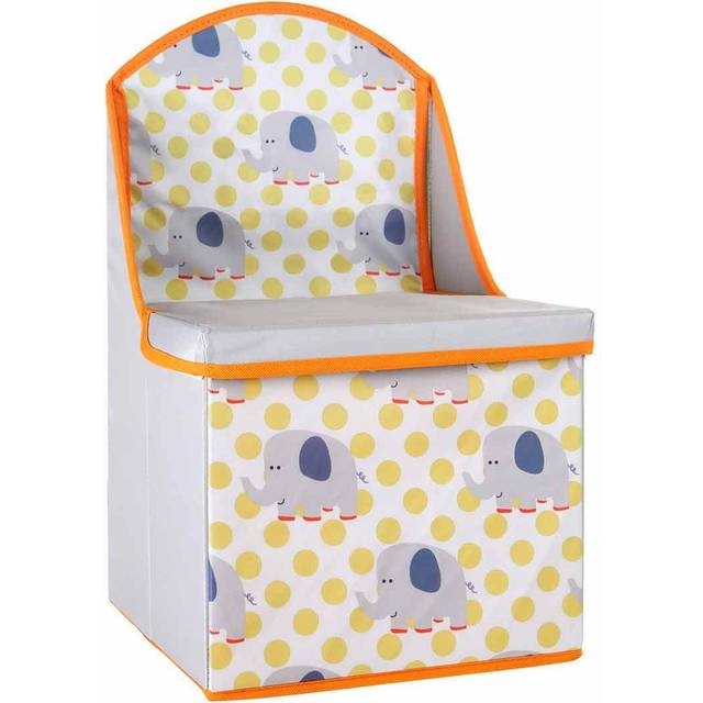 Premier Housewares Kids Elephant Storage Seat - Premier Kids - Grey - 28 x 28 x 48cm