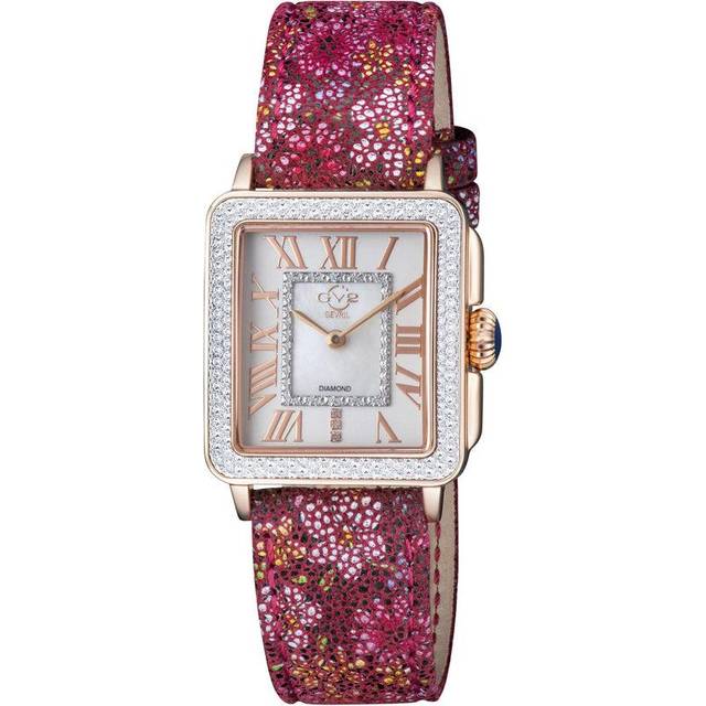 Womens Padova Leather Dark Pink 12316F Swiss Quartz Watch - Red - One Size