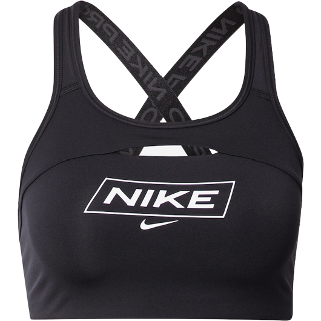 Nike Pro Swoosh Dri Fit Medium Support Training Bra Black Dq5252-010 Women M