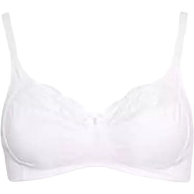 Yours Black Cotton Lace Trim Nonpadded Nonwired Bralette - 50E