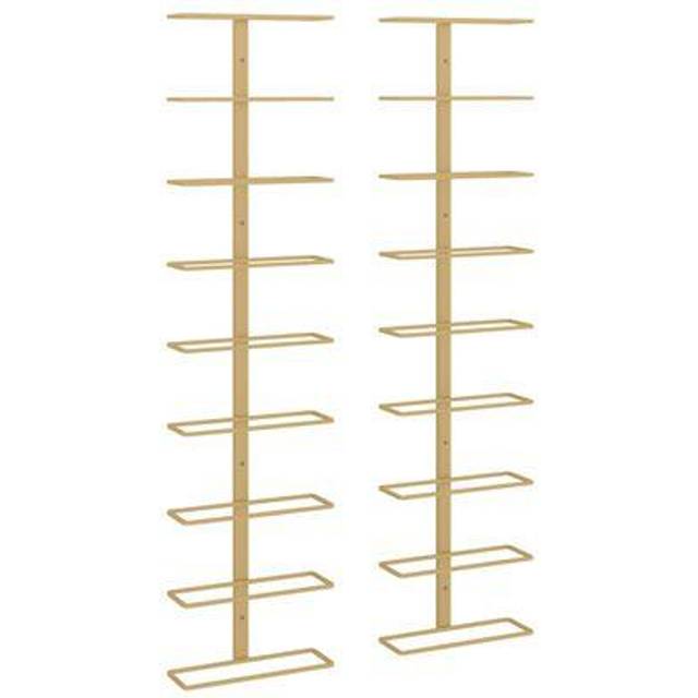 vidaXL Wall-mounted Wine Rack for 9 Bottles 2 pcs White Iron