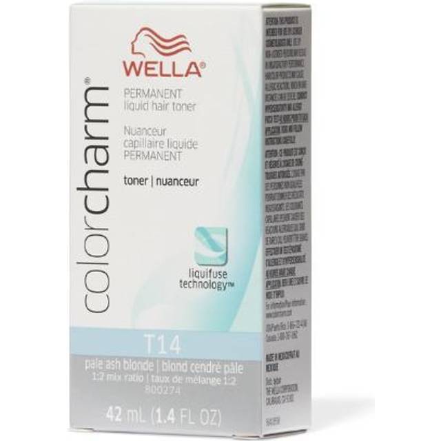 (T14 Pale Ash Blonde) Wella Color Charm Permanent Liquid Hair Toner - Blondes
