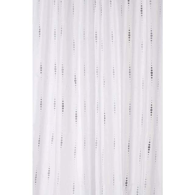 Croydex Textile Shower Curtain - Silver Dotty - Grey