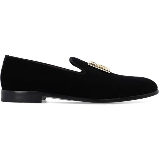 Dolce & Gabbana Pantofola - Man Driver Shoes And Loafers Black Velvet 41