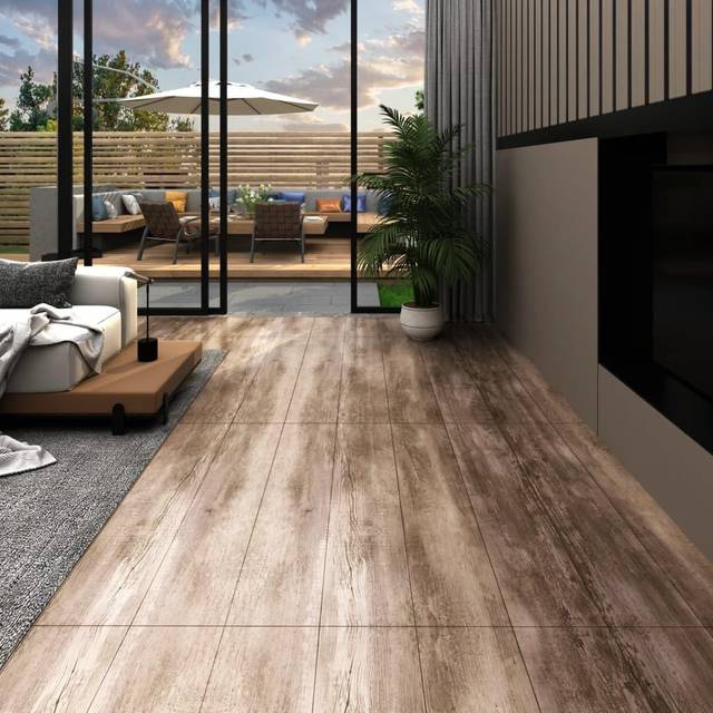 vidaXL Self-adhesive PVC Flooring Planks 5.21 m? 2 mm Wood Wash - Brown