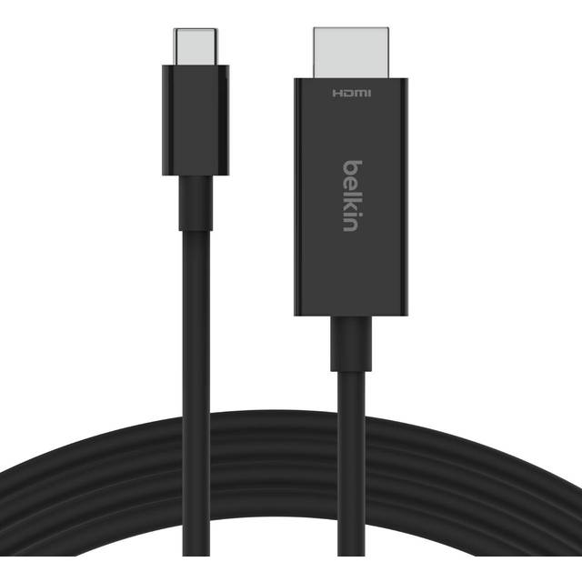 Belkin USB-C till HDMI 2.1-kabel, 2 m kabel med 8K vid 60 Hz, 4K vid 144 Hz, HDR, HBR3, DSC, HDCP 2.2, kompatibel med Macbook, iPad Pro och andra USB C-enheter