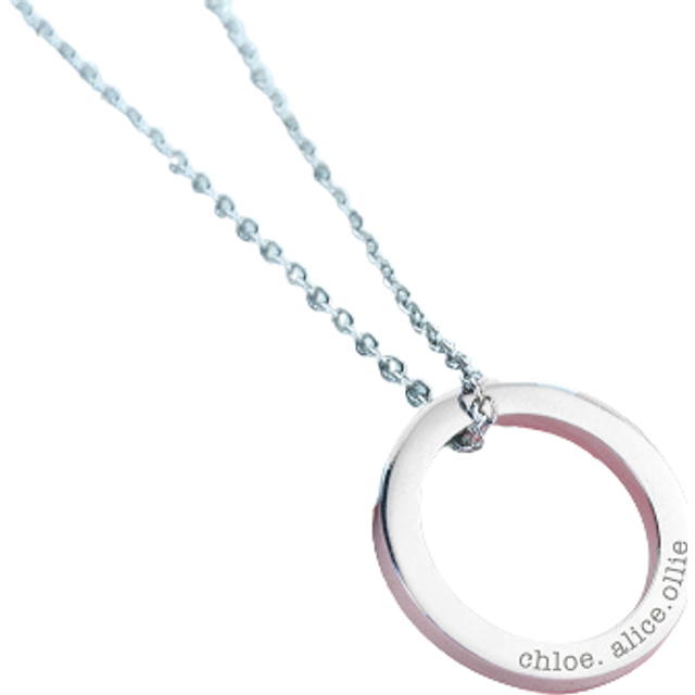 Treat Republic Personalised Family Ring Necklace - Black