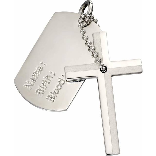 Cross And Dog Tag Pendant P5021