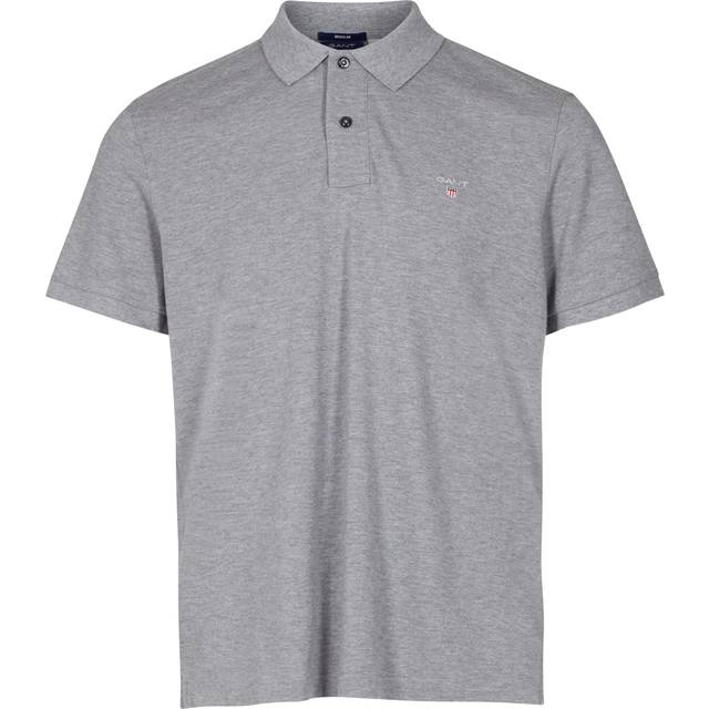 Gant, Topp, Herr, L, Bomull, Pikétröja Regular Fit - gray (L)
