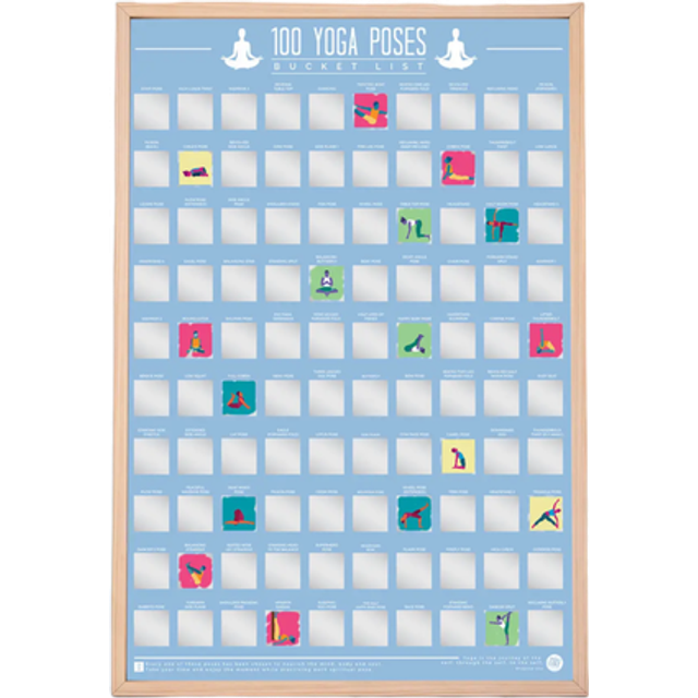 100 Yoga Poses Scratch Off Bucket List Poster