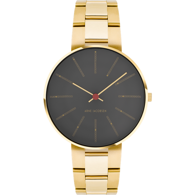 Arne Jacobsen Bankers Watch 34mm double lænke med grå skive
