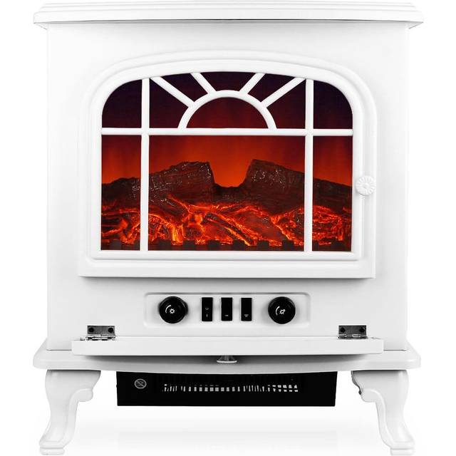 Electric Fireplace White 2000W 60x28x50cm with Heating