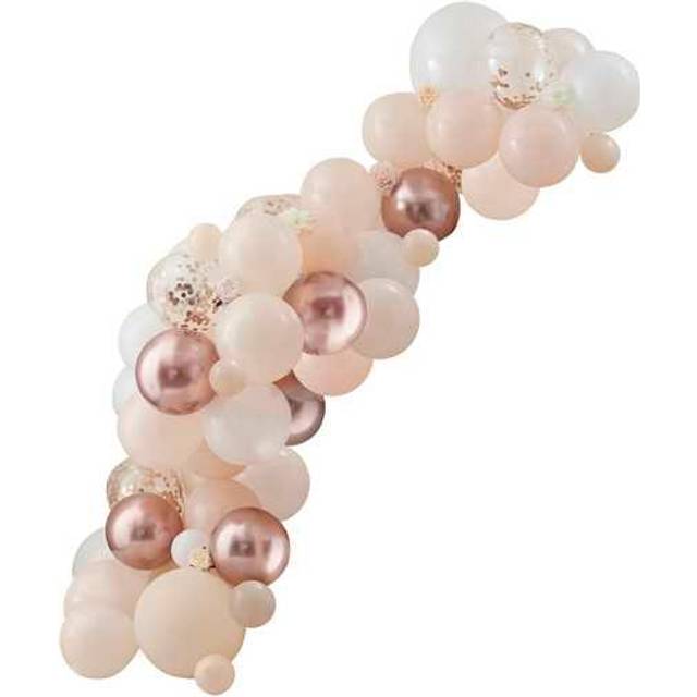 Ballongirlanden-Set in weiß, pfirsich und rosegold, 4m