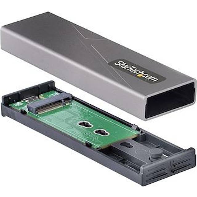 Startech USB-C 10Gbps to M.2 NVMe or M.2 SATA SSD Enclosure - Tool-free External M.2 PCIe/SATA NGFF SSD Aluminum Case - USB Type-C&A Host Cables -