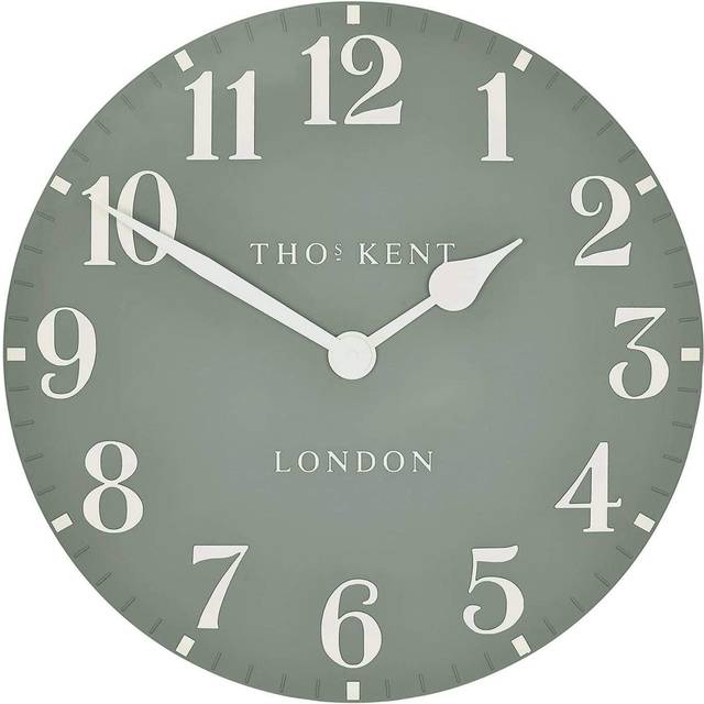 Thomas Kent Arabic Wall Clock, 12", Seagrass