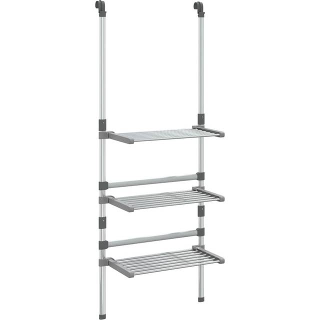 vidaXL Torkställning vägg 3 nivåer aluminium