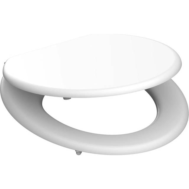 Sch?tte White 84000 Toilet Seat with Wooden Core, Without Soft-Close Mechanism