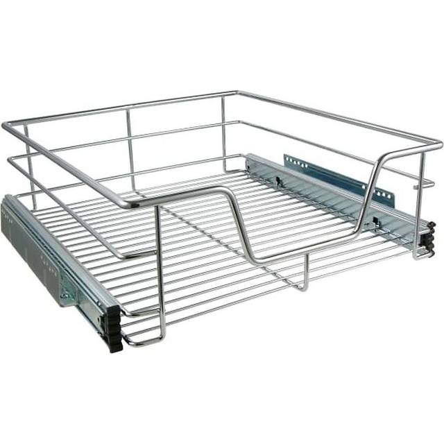 HI Telescopic Drawer Basket Pull-Out 50cm Stainless Steel Home Storage Basket