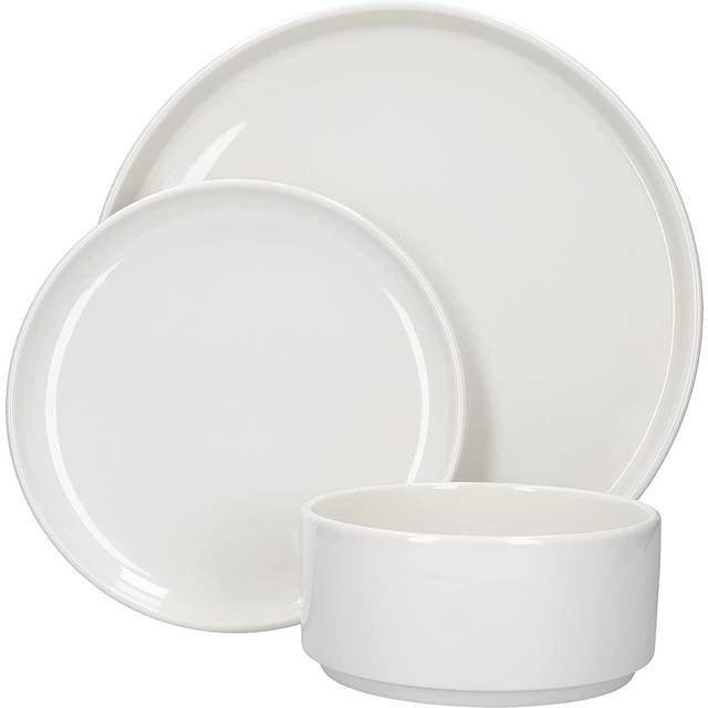 Mikasa Camberlie Porcelain 12-Piece White Dinner Set (12)