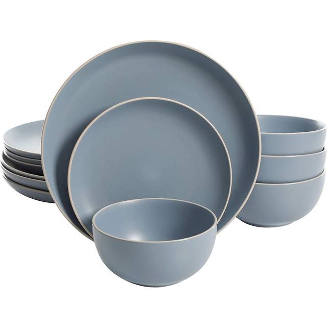 Gibson Home Rockaway Round Stoneware Dinnerware Set,