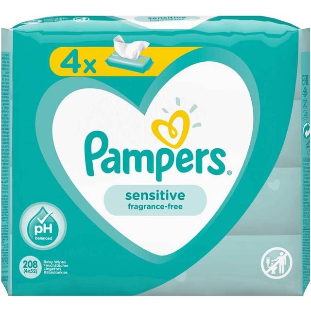 Pampers Sensitive Baby Wipes 4 Packs