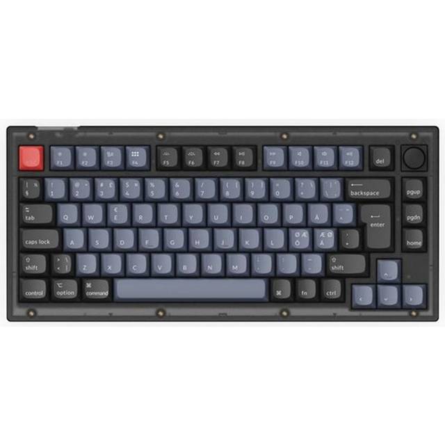 Keychron V1 QMK, Kabel, USB, Mekaniska tangentbrytare, QWERTY, RGB LED, Svart