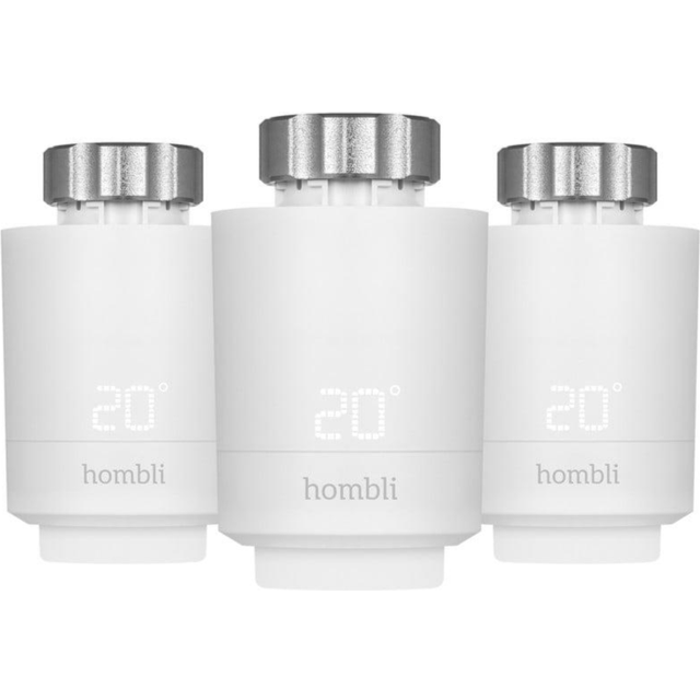 HOMBLI HBPP-0112 Smart Radiator Thermostat Expansion Kit - Pack of 3, White, White
