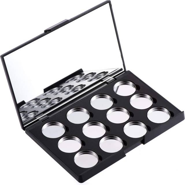 Empty Magnetic Eyeshadow Makeup Palette with Mirror and 12Pcs 26mm Round Metal Pans