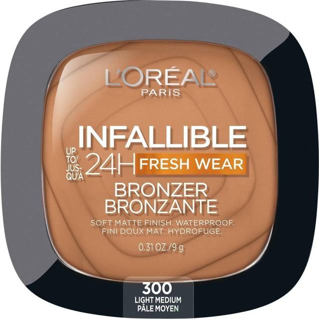 L'Oreal Paris Infallible Up to 24H Fresh Wear Soft Matte Longwear Bronzer. Waterproof, heatproof, humidity and sweatproof, Light medium, 0.31 oz