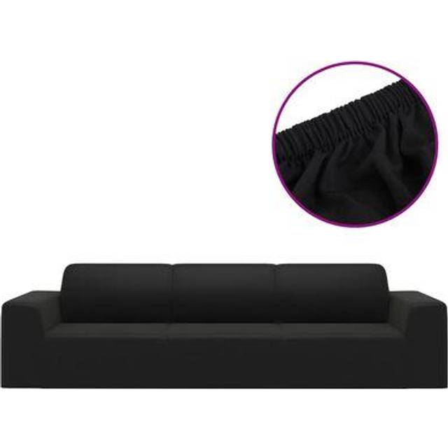 vidaXL Sofföverdrag 4-sits med stretch gräddvit polyesterjersey