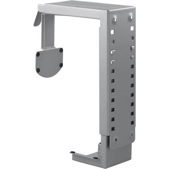Datorhållare i stål för montering under bord / vägg-montering - Silver
