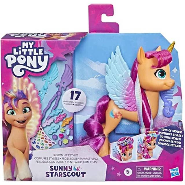 My Little Pony: Make Your Mark Toy Ribbon Hairstyles Sunny Starscout â 15-cm Pony for Children and Hair Styling Accessories, Multicolor (F3873)
