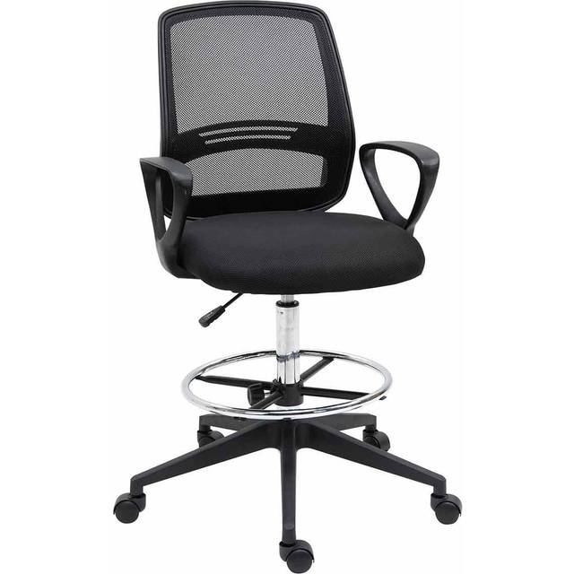 Vinsetto Tall Ergonomic Mesh Back Chair for Office Desk with Adjustable Height Footrest and 360 Swivel - Black | TJ Hughes