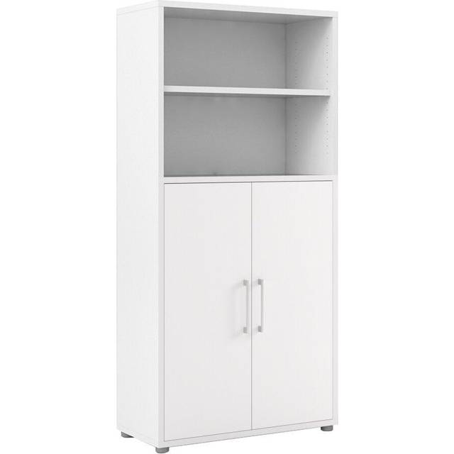 Prima Bookcase 3 Shelves With 2 Doors In White