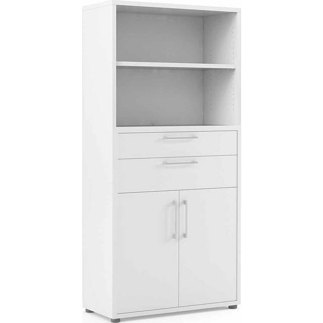 Florence 2 Door 2 Drawer 2 Shelf White Bookcase - Furniture to Go