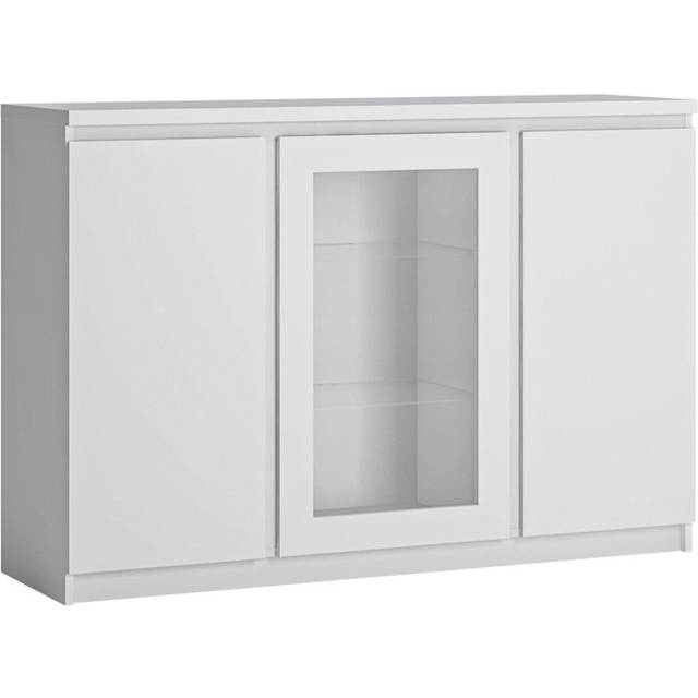 Fribo 3 Door Sideboard (Glazed Centre) In White, White